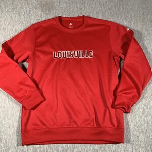 Louisville Cardinals Sweater Mens Large Red NCAA‎ Basketball Adidas ClimaWarm